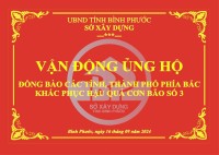 SỞ XÂY DỰNG PHÁT ĐỘNG ỦNG HỘ ĐỒNG BÀO CÁC TỈNH, THÀNH PHỐ PHÍA BẮC  KHẮC PHỤC HẬU QUẢ CƠN BÃO SỐ 3