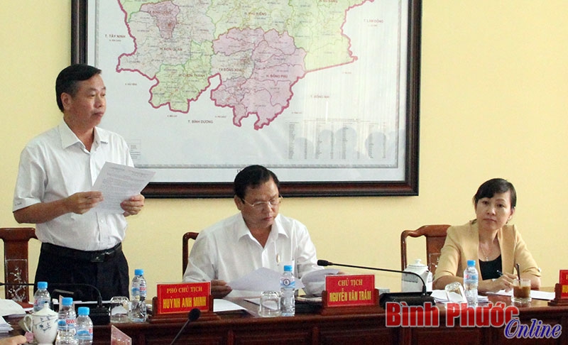 Phó chủ tịch UBND tỉnh Huỳnh Anh Minh phát biểu tại buổi làm việc