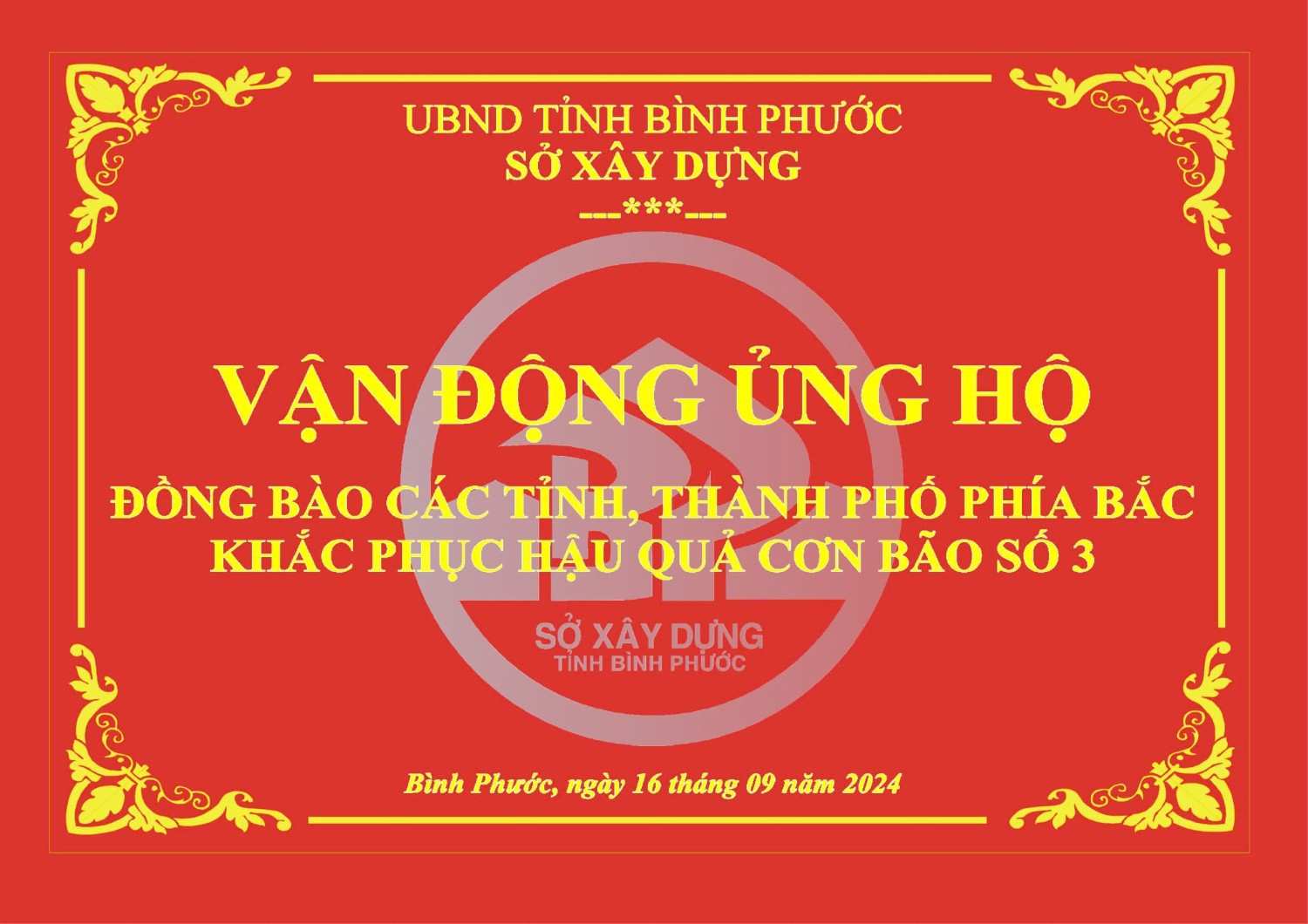 SỞ XÂY DỰNG PHÁT ĐỘNG ỦNG HỘ ĐỒNG BÀO CÁC TỈNH, THÀNH PHỐ PHÍA BẮC  KHẮC PHỤC HẬU QUẢ CƠN BÃO SỐ 3